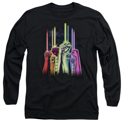 Green Lantern Rainbow Corps Mens Long Sleeve Shirt Black Officially Licensed