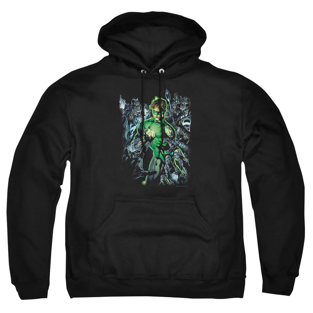 Green Lantern Surrounded By Death Mens Hoodie Black Officially Licensed