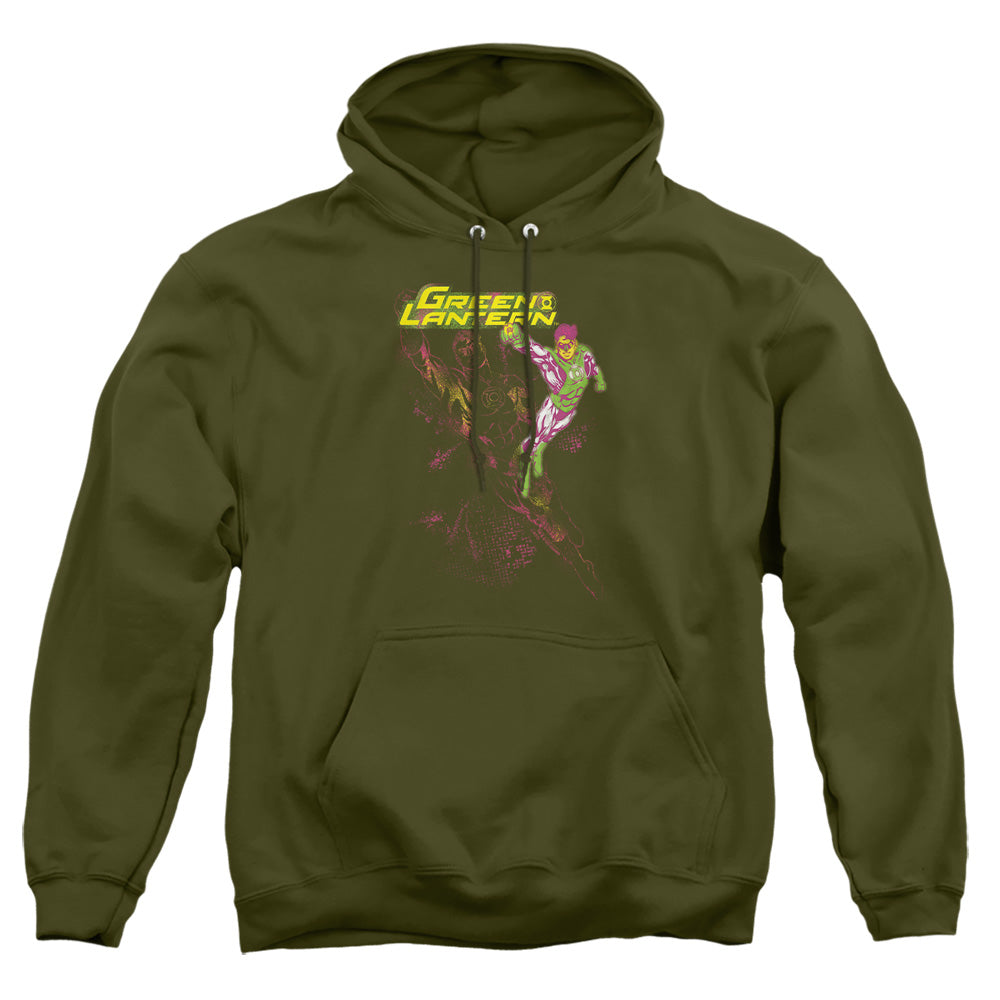 Gl Lantern Spray Mens Hoodie Military Green Officially Licensed
