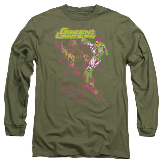 Gl Lantern Spray Mens Long Sleeve Shirt Military Green Officially Licensed