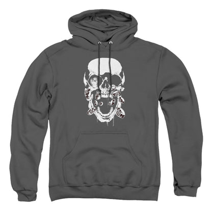 Green Lantern Black Lantern Skull Mens Hoodie Charcoal Officially Licensed