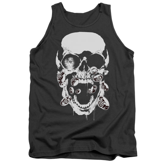 Green Lantern Black Lantern Skull Mens Tank Top Shirt Charcoal