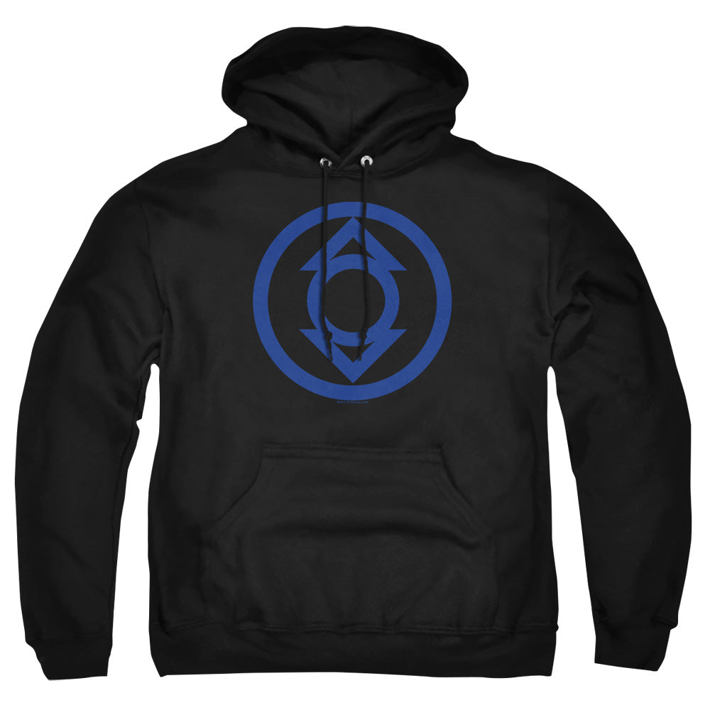 Green Lantern Blue Emblem Mens Hoodie Black Officially Licensed