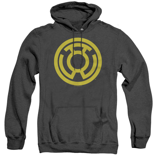 Green Lantern Yellow Emblem Heather Mens Hoodie Black Officially Licensed