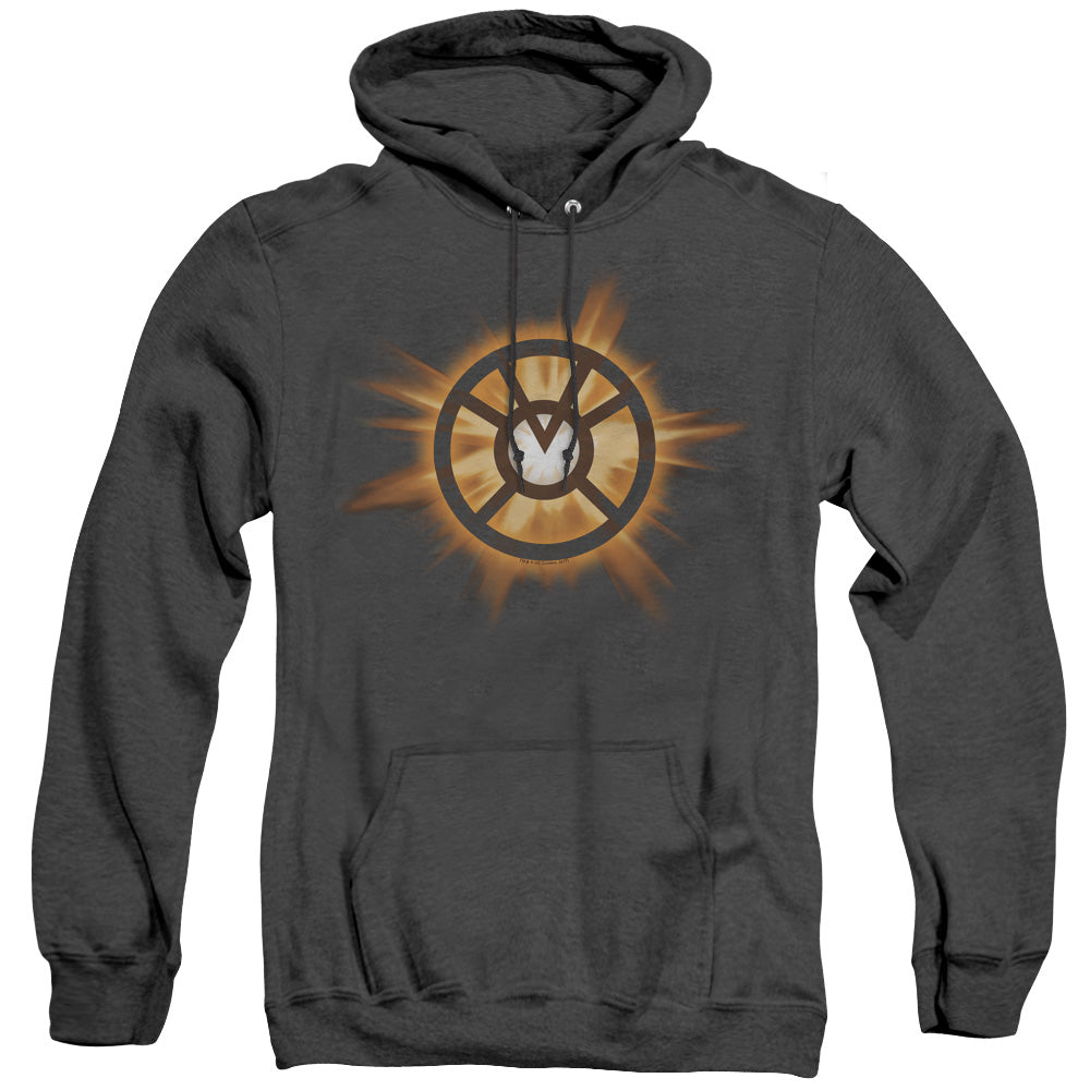 Green Lantern Orange Glow Heather Mens Hoodie Black Officially Licensed