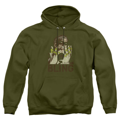 Green Lantern Bling Bling Mens Hoodie Military Green Officially Licensed