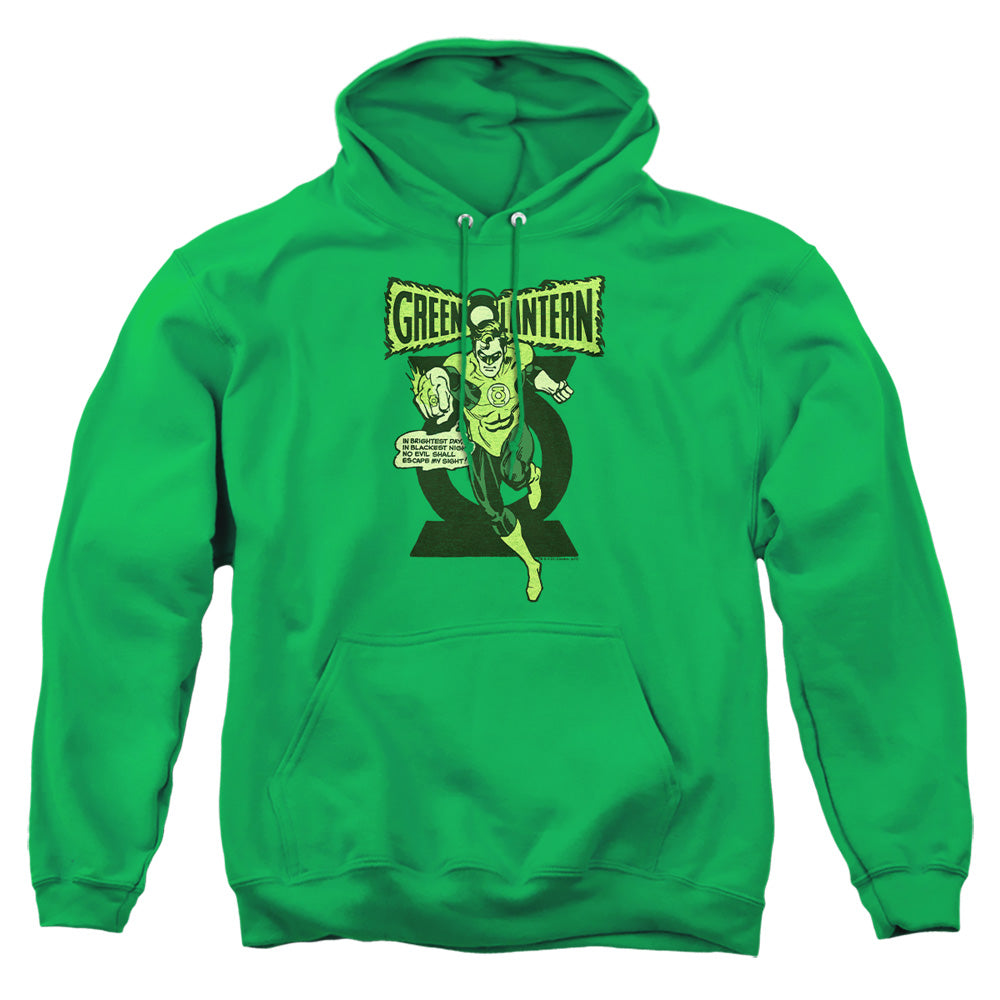 Green Lantern Retro Oath Mens Hoodie Kelly Green Officially Licensed