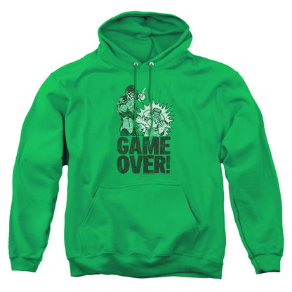 Green Lantern Game Over Mens Hoodie Kelly Green Officially Licensed