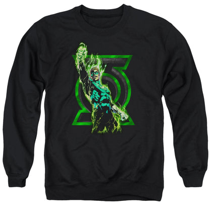 Green Lantern Fully Charged Mens Crewneck Sweatshirt Black