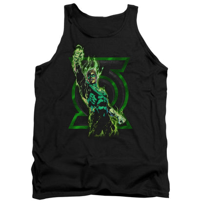 Green Lantern Fully Charged Mens Tank Top Shirt Black