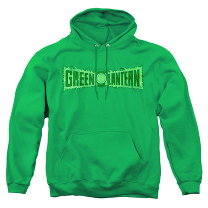 Green Lantern Flame Logo Mens Hoodie Kelly Green Officially Licensed