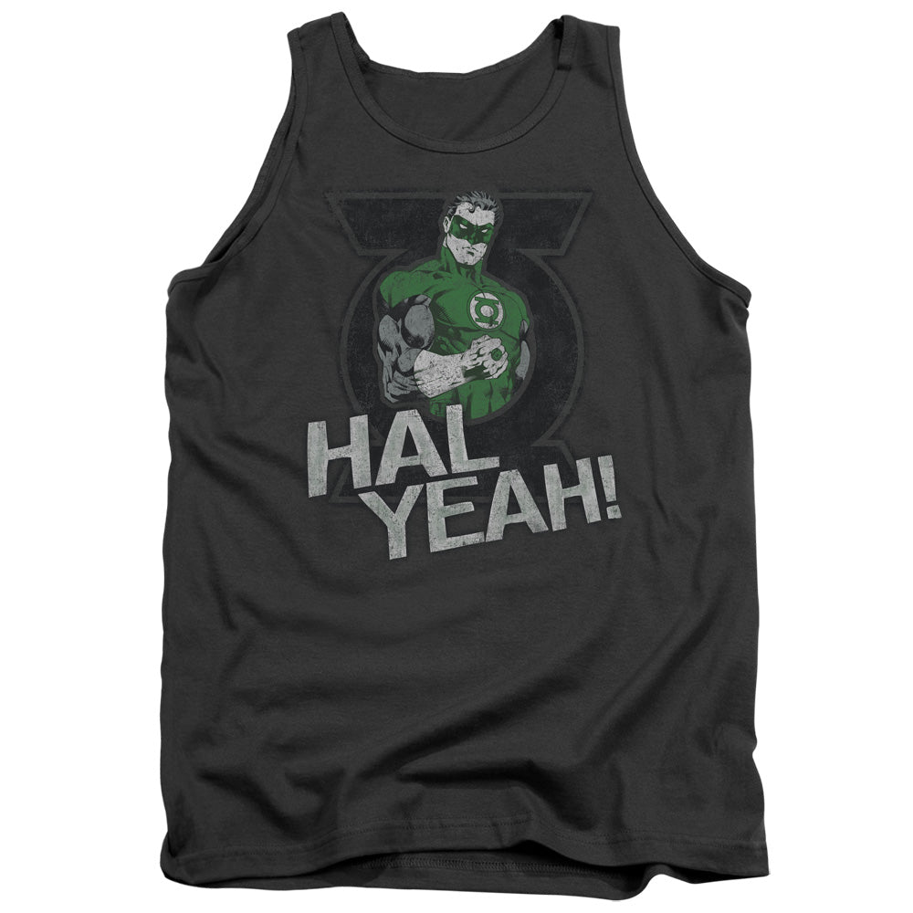 Green Lantern Hal Yeah Mens Tank Top Shirt Charcoal