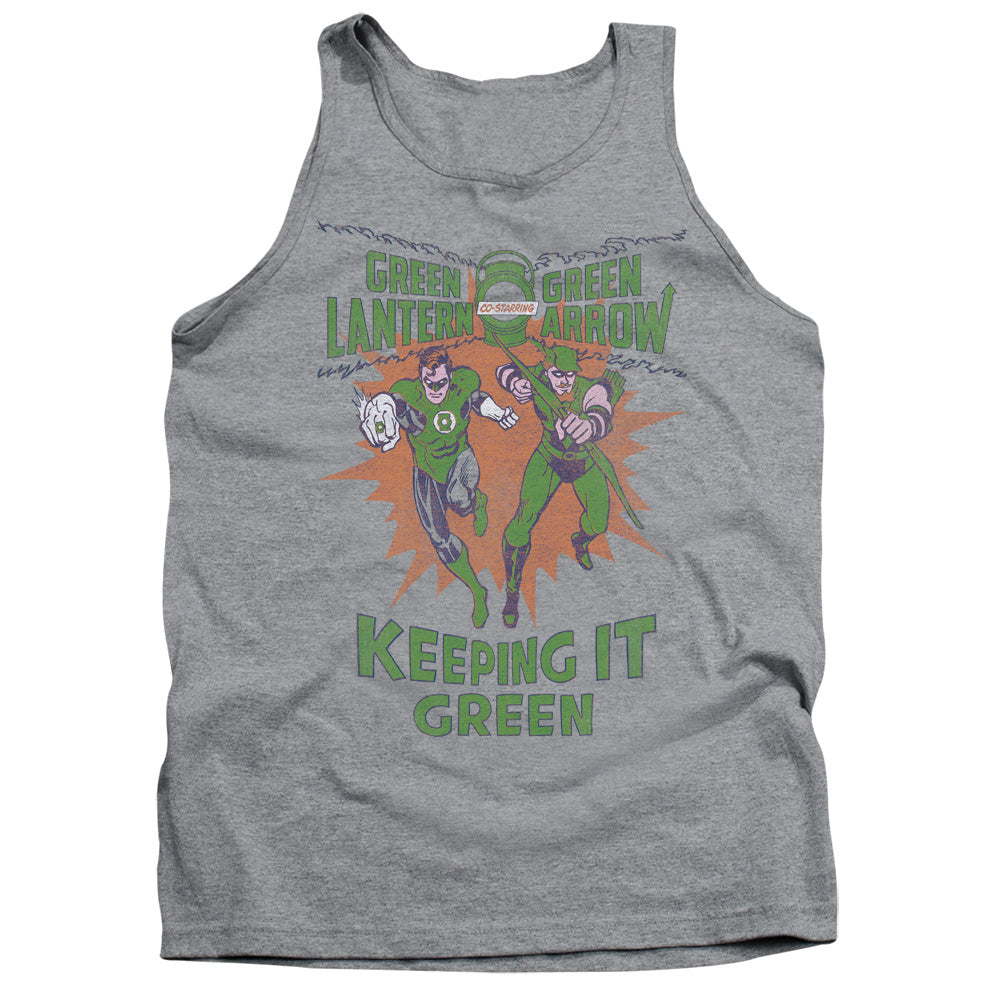 Green Lantern Keeping It Green Mens Tank Top Shirt Athletic Heather Officially Licensed