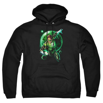 Green Lantern Galaxy Glow Mens Hoodie Black Officially Licensed