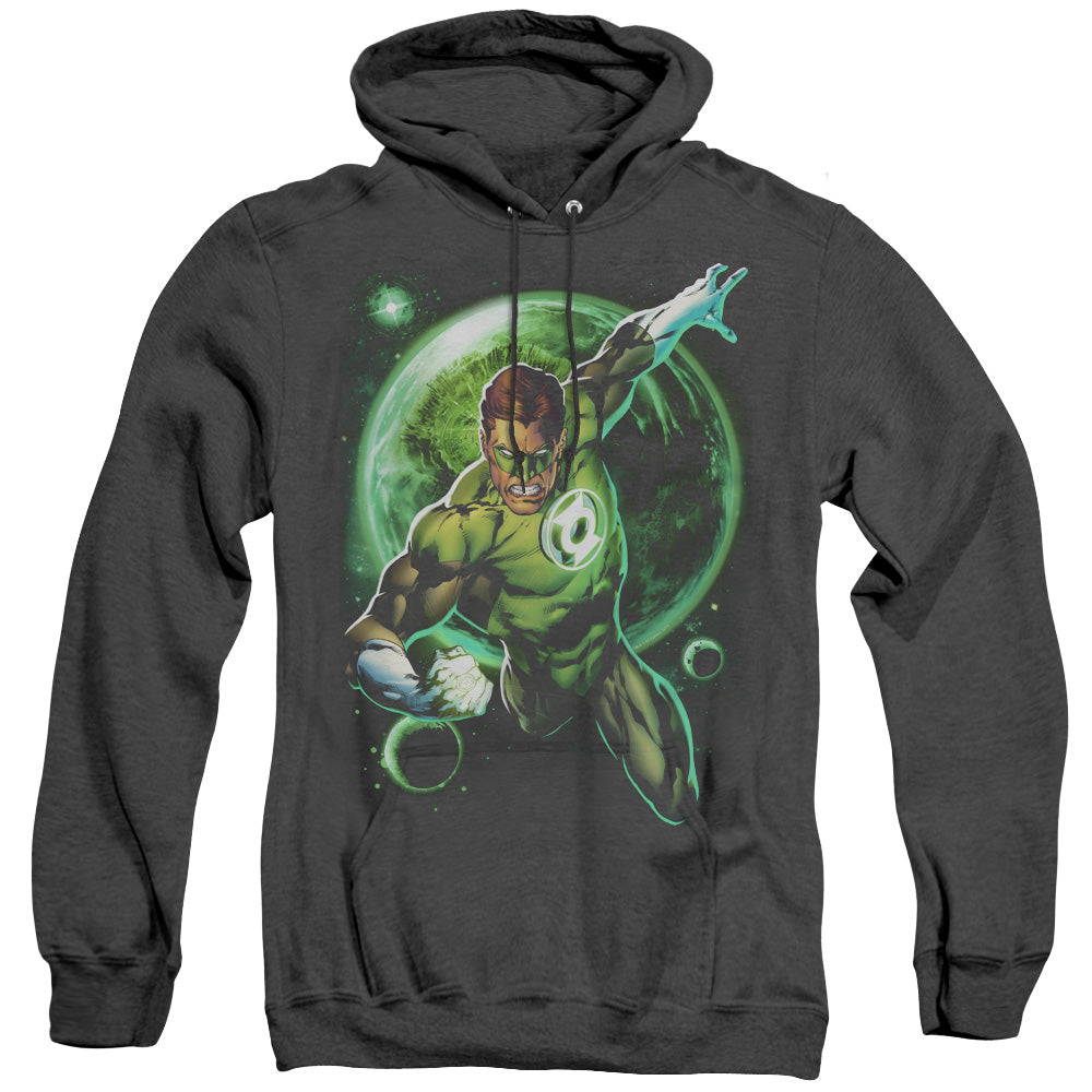 Green Lantern Galaxy Glow Heather Mens Hoodie Black Officially Licensed