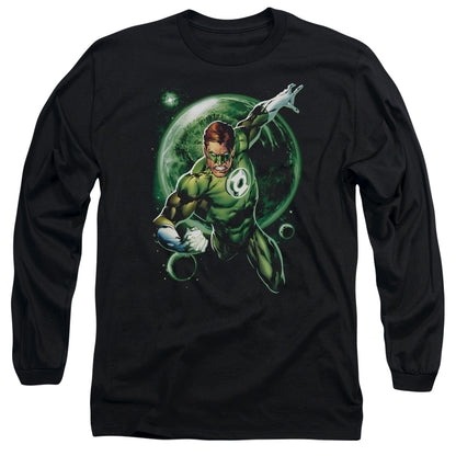 Green Lantern Galaxy Glow Mens Long Sleeve Shirt Black Officially Licensed