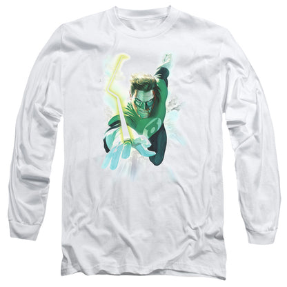 Green Lantern Clouds Mens Long Sleeve Shirt White Officially Licensed