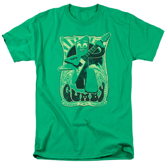 Gumby Vintage Rock Poster Mens T Shirt Kelly Green