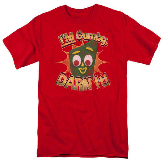 Gumby Darn It Mens T Shirt Red