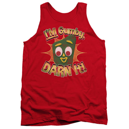 Gumby Darn It Mens Tank Top Shirt Red