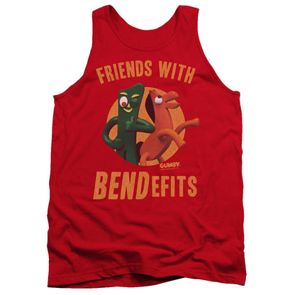 Gumby Bendefits Mens Tank Top Shirt Red