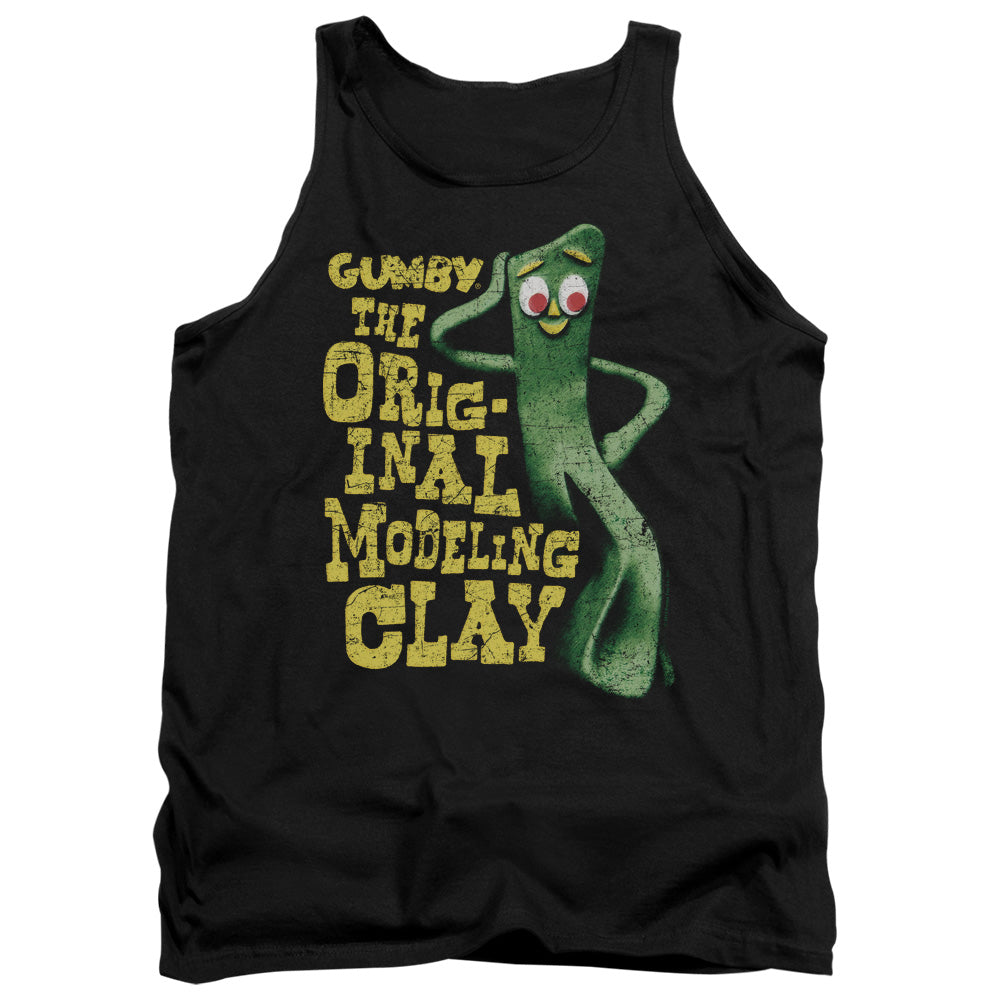 Gumby So Punny Mens Tank Top Shirt Black