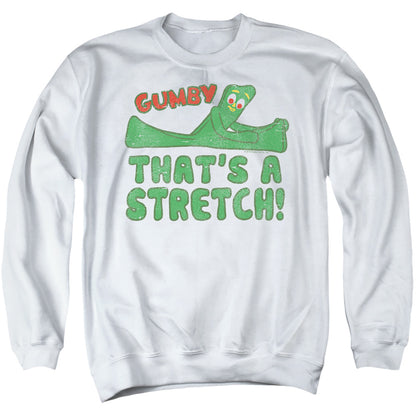 Gumby Thatÿ??S A Stretch Mens Crewneck Sweatshirt White