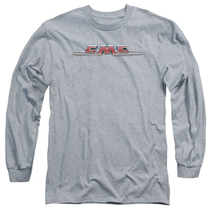 Gmc Chrome Logo Mens Long Sleeve Shirt Athletic Heather Officially Licensed