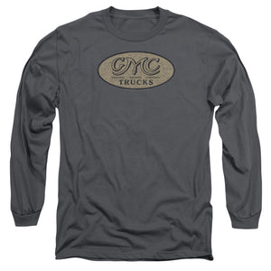 Gmc Vintage Oval Logo Mens Long Sleeve Shirt Charcoal