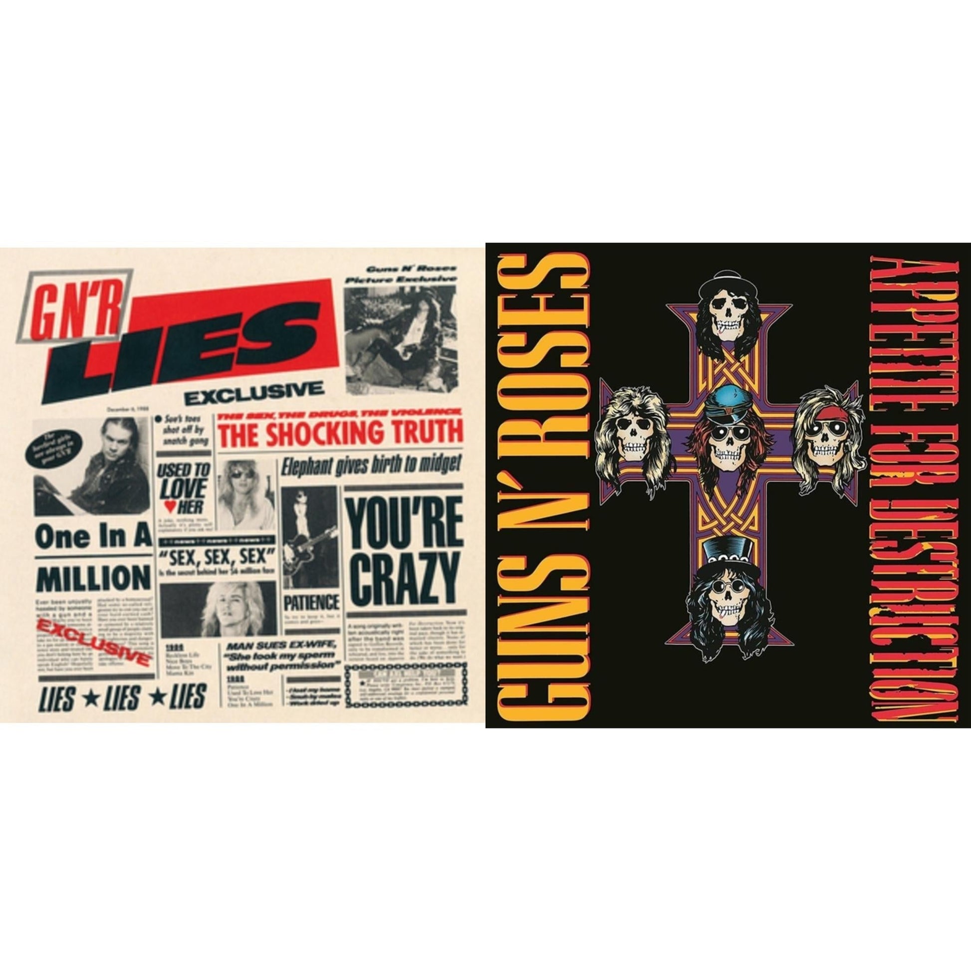 Guns N' Roses - G N R Lies & Appetite For Destruction - Deluxe Edition - CD Bundle