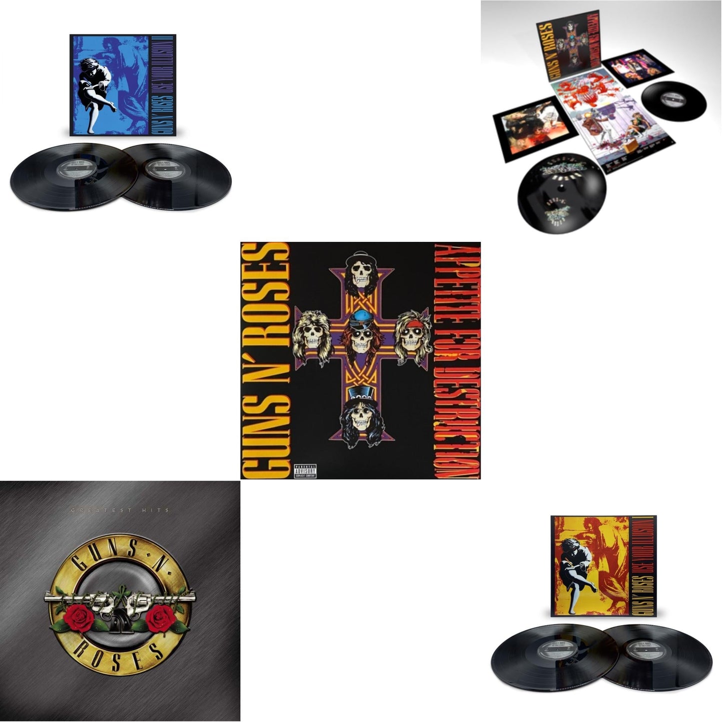 Guns N' Roses - Use Your Illusion Ii (X) (2LP) & Greatest Hits (2LP) & Appetite For Destruction & Appetite For Destruction (2LP) & Use Your Illusion I (X) (2LP)