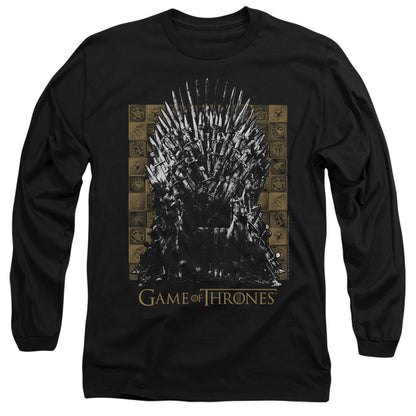Game Of Thrones Iron Throne Mens Long Sleeve Shirt Black Officially Licensed