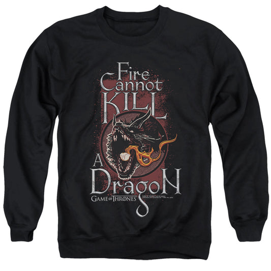 Game Of Thrones Fire Cannot Kill A Dragon Mens Crewneck Sweatshirt Black