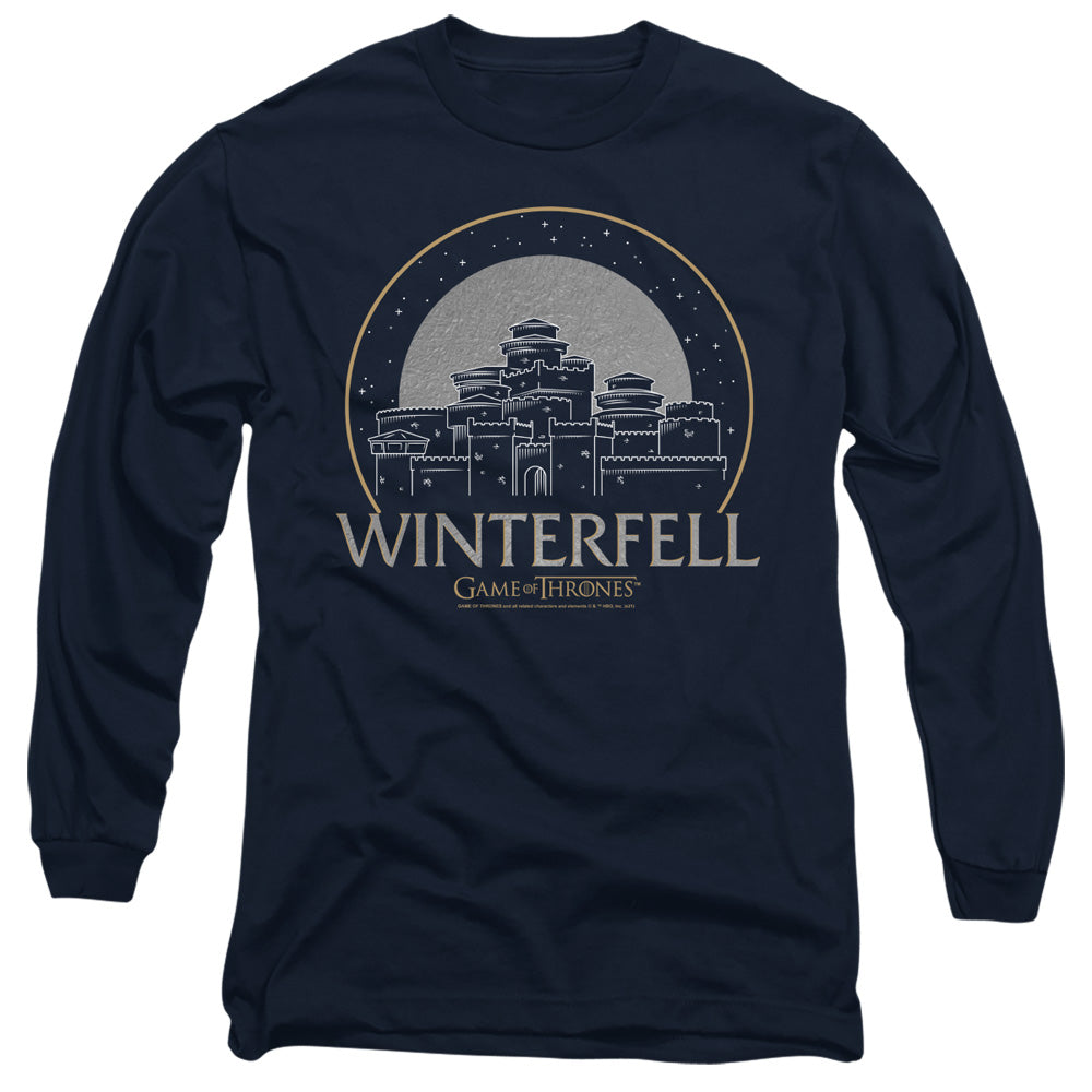 Game Of Thrones Winterfell Mens Long Sleeve Shirt Navy Officially Licensed