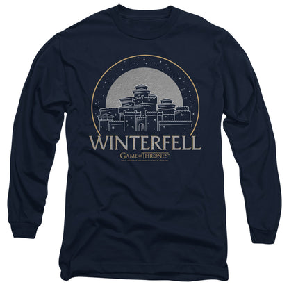 Game Of Thrones Winterfell Mens Long Sleeve Shirt Navy Officially Licensed