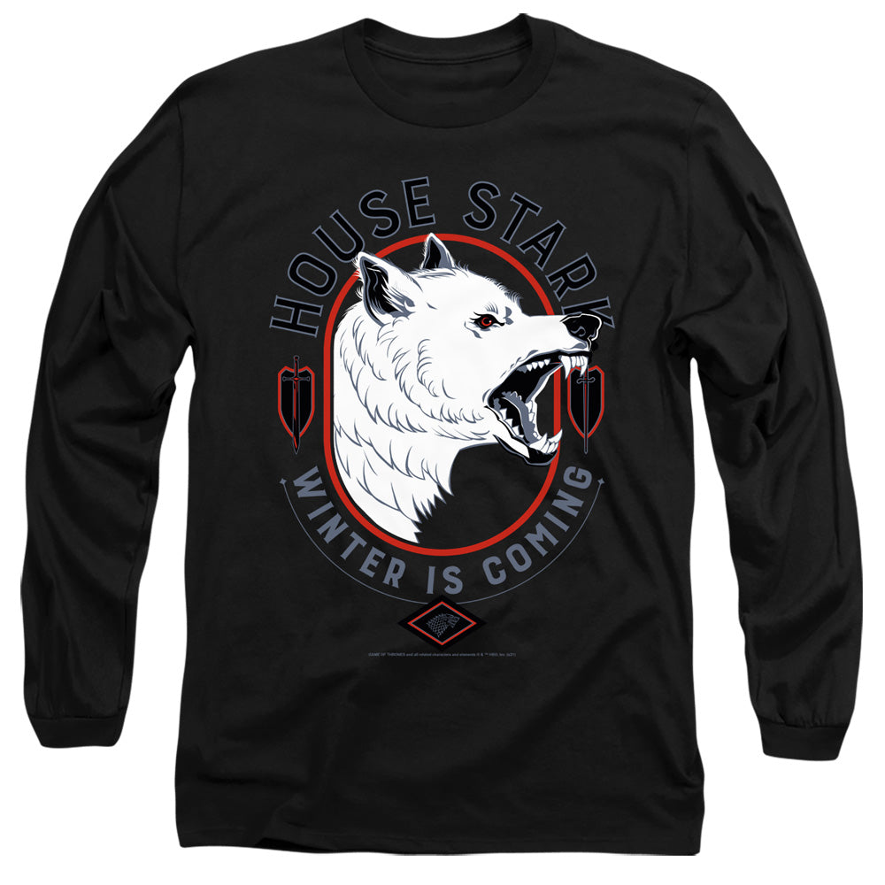 Game Of Thrones House Stark Winter Is Coming Mens Long Sleeve Shirt Black