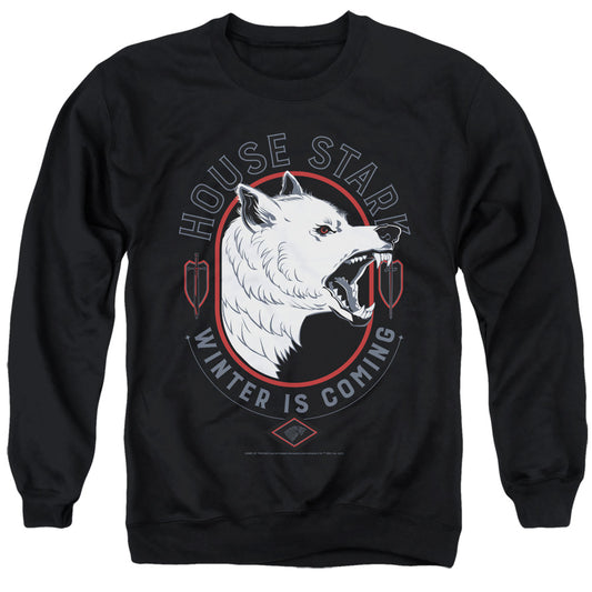 Game Of Thrones House Stark Winter Is Coming Mens Crewneck Sweatshirt Black