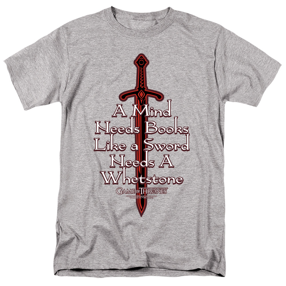 Game Of Thrones The Mind Needs Books Mens T Shirt Athletic Heather