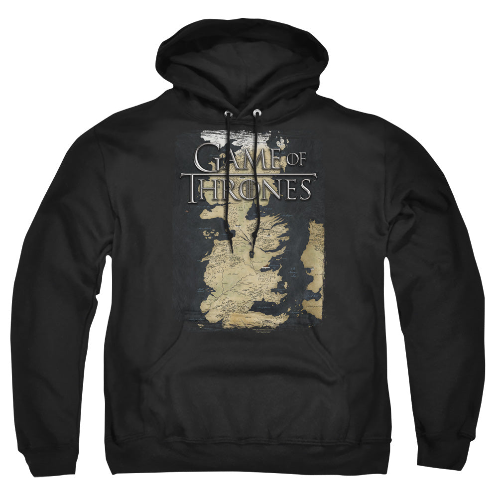 Game Of Thrones Series Map Mens Hoodie Black Officially Licensed