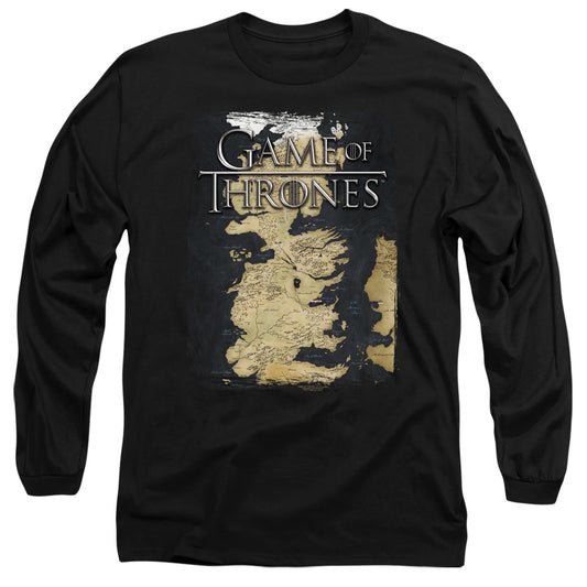 Game Of Thrones Series Map Mens Long Sleeve Shirt Black