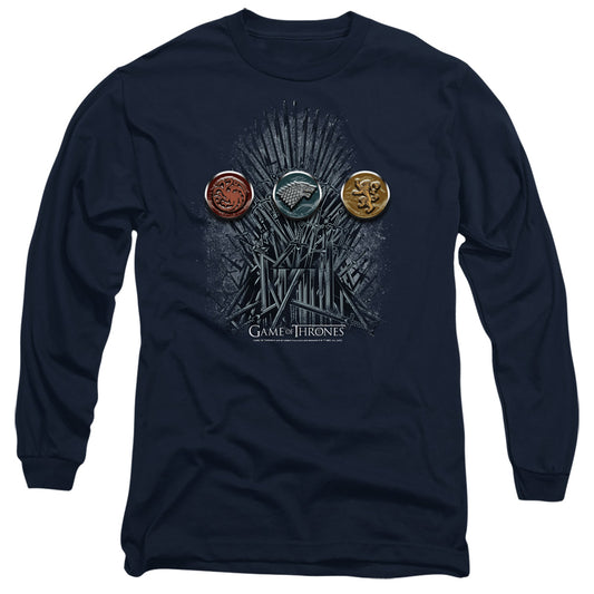 Game Of Thrones For The Throne Sigils Mens Long Sleeve Shirt Navy