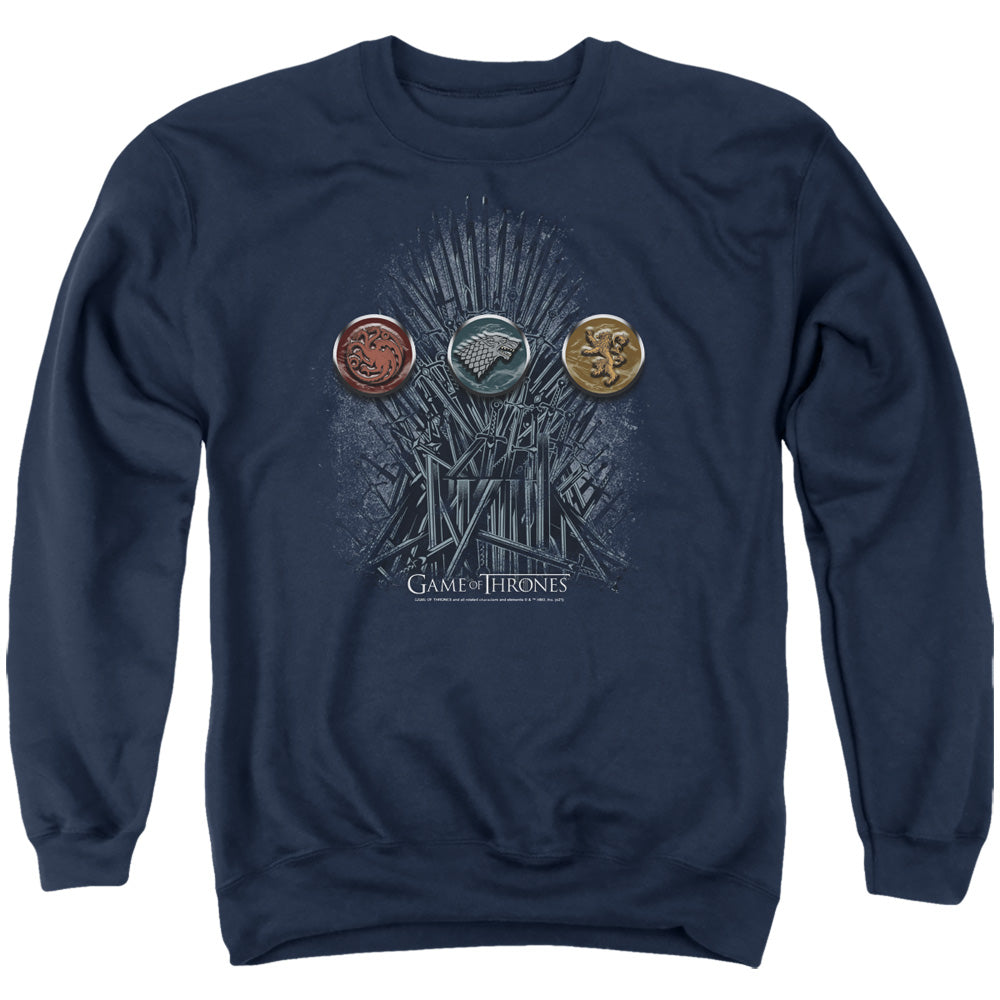 Game Of Thrones For The Throne Sigils Mens Crewneck Sweatshirt Navy