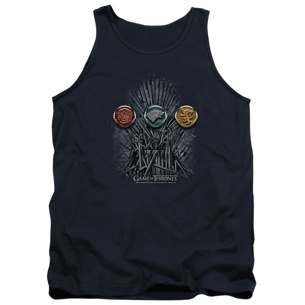 Game Of Thrones For The Throne Sigils Mens Tank Top Shirt Navy