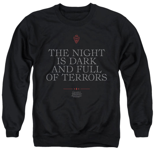 Game Of Thrones Night Is Dark Mens Crewneck Sweatshirt Black