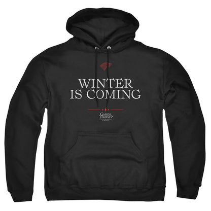 Game Of Thrones Winter Is Coming Text Mens Hoodie Black Officially Licensed