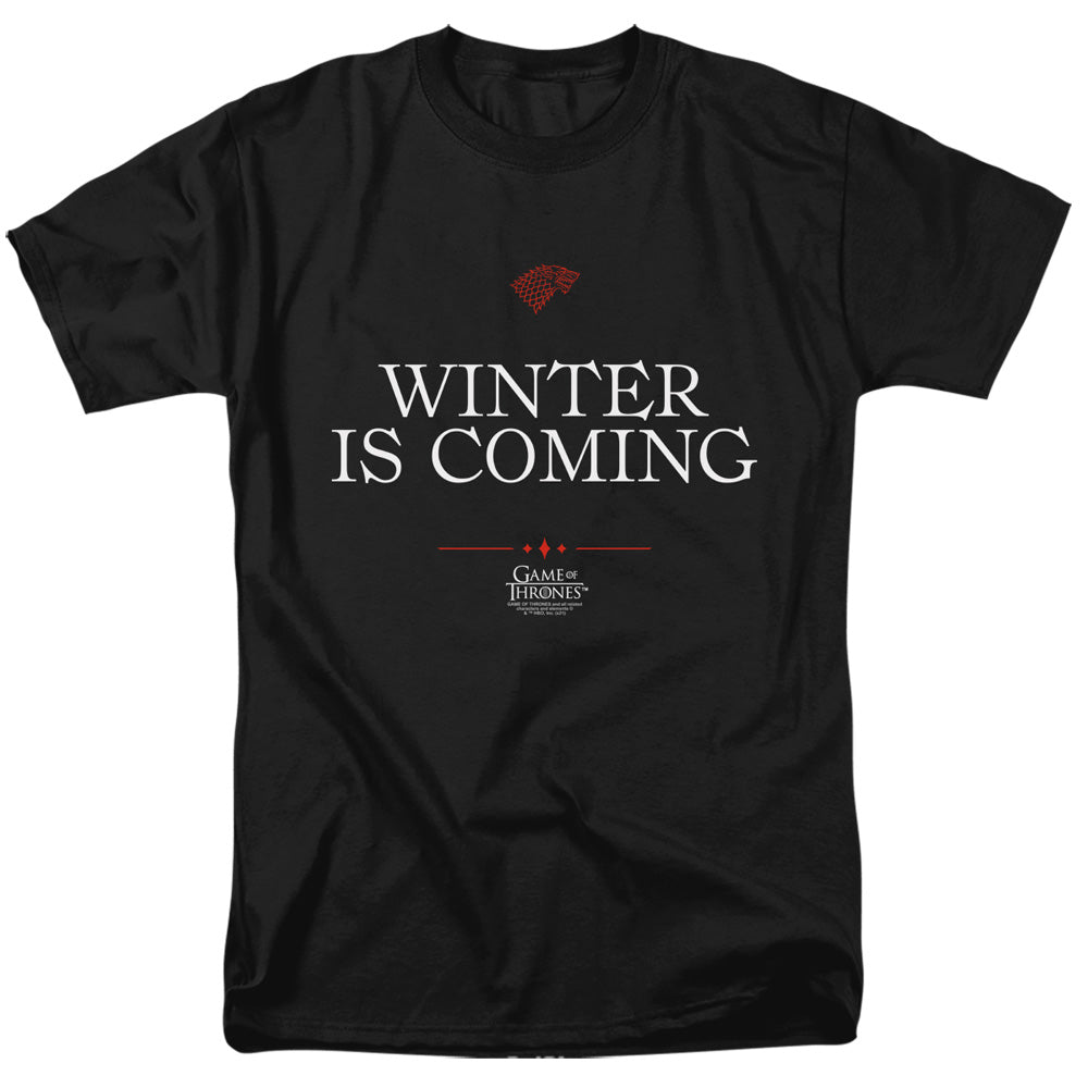 Game Of Thrones Winter Is Coming Text Mens T Shirt Black