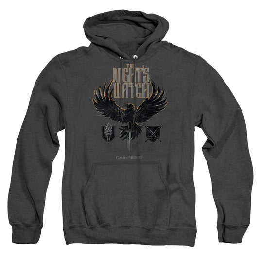 Game Of Thrones The Nights Watch Heather Mens Hoodie Black Officially Licensed