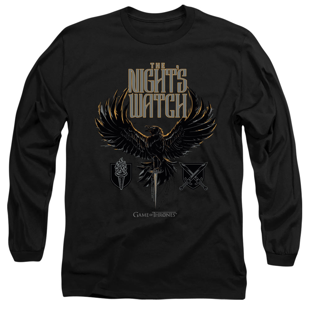 Game Of Thrones The Nights Watch Mens Long Sleeve Shirt Black Officially Licensed