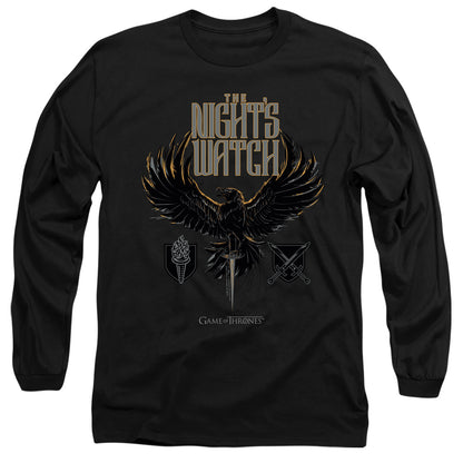 Game Of Thrones The Nights Watch Mens Long Sleeve Shirt Black Officially Licensed
