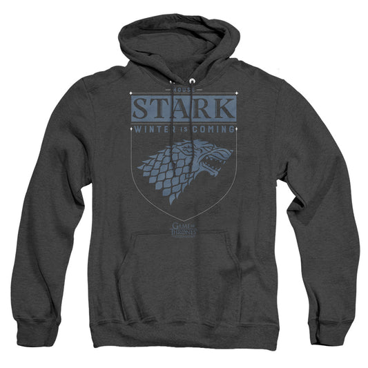 Game Of Thrones House Stark Sigil Heather Mens Hoodie Black Officially Licensed